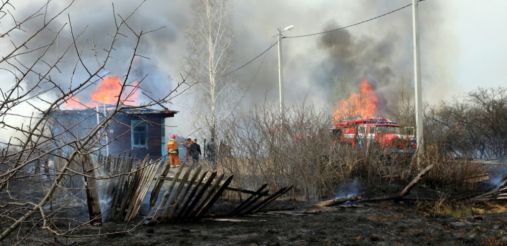 Масштабный пожар в Ганцевичском районе (фото)