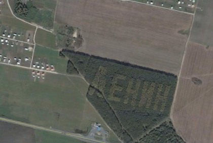 Надпись ЛЕНИН из деревьев сохранилась у деревни Лясковичи Ивановского района