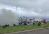 Автобус с 48 детьми загорелся на трассе М1 под Дзержинском