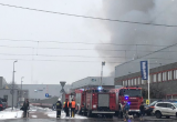 Пожар в торговом центре в Варшаве