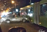 «Мерседес» врезался в автобус в Бресте (видео)