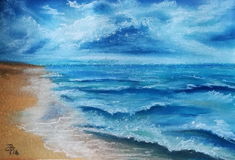 Картина пастелью «Морской пейзаж» - мастер-класс