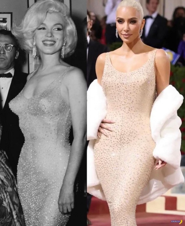 Ким Кардашьян испортила «голое» платье Мэрилин Монро стоимостью 5 млн долларов