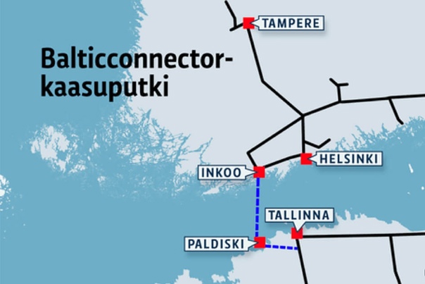 Газопровод между Финляндией и Эстонией перекрыли из-за подозрения об утечке
