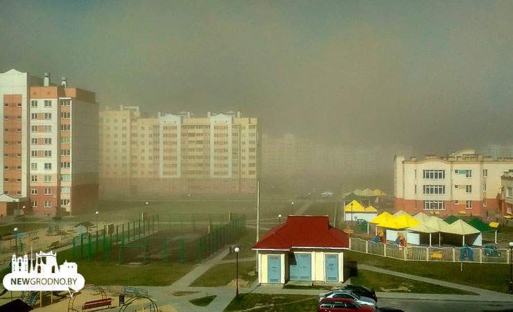 Песчаная буря добралась до Гродно (видео)