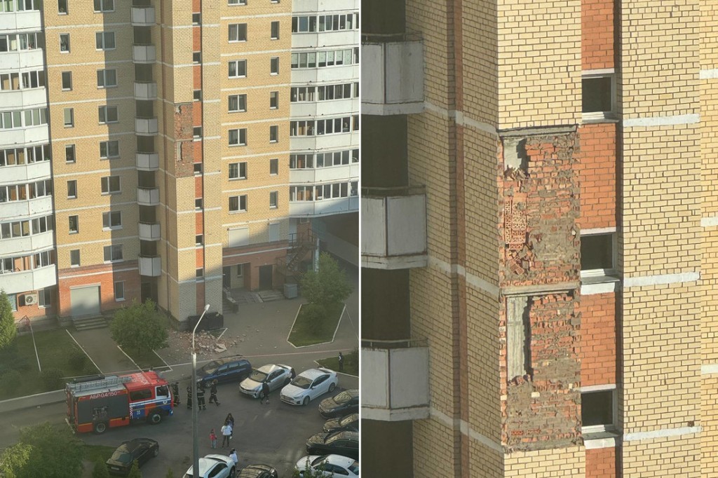 Фасад жилого дома обвалился в Минске