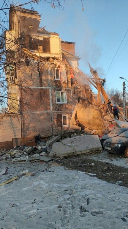 В Тульской области обрушился подъезд жилого дома из-за взрыва