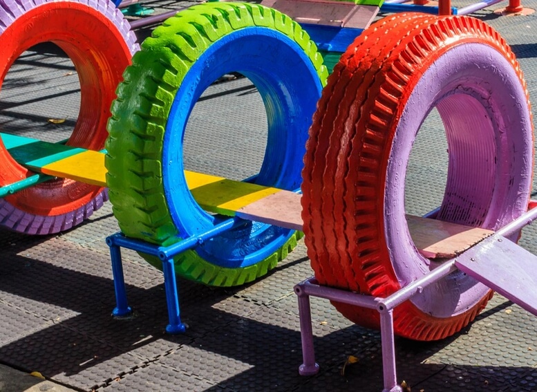 Детская площадка своими руками: как создать место для игр из шин
