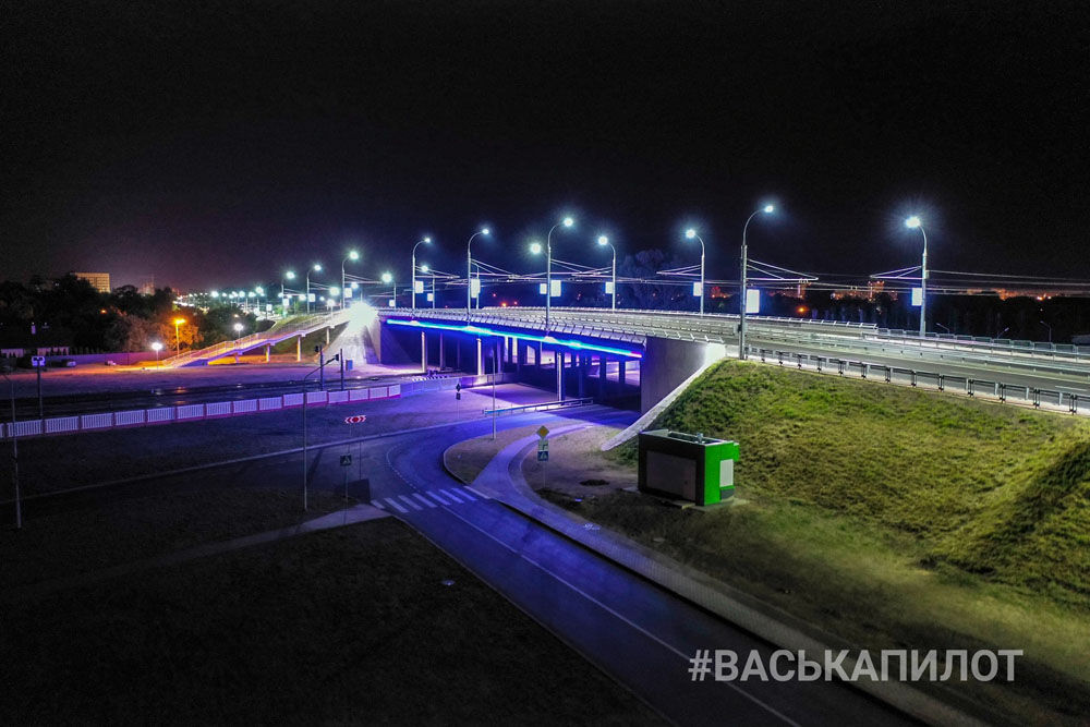 Посмотрите на новую подсветку Кобринского моста в Бресте