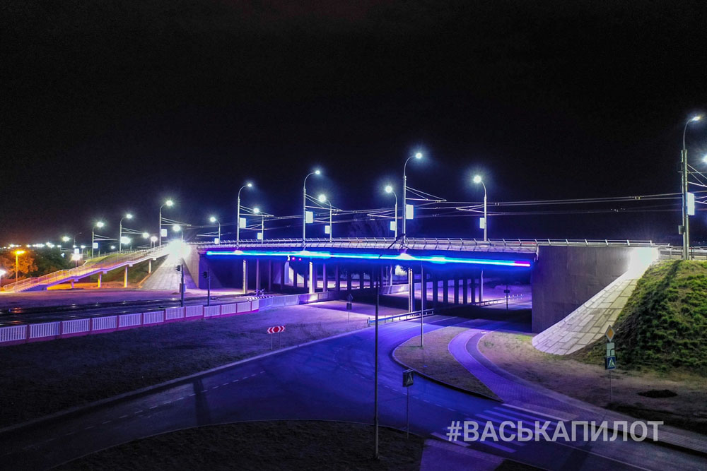 Посмотрите на новую подсветку Кобринского моста в Бресте