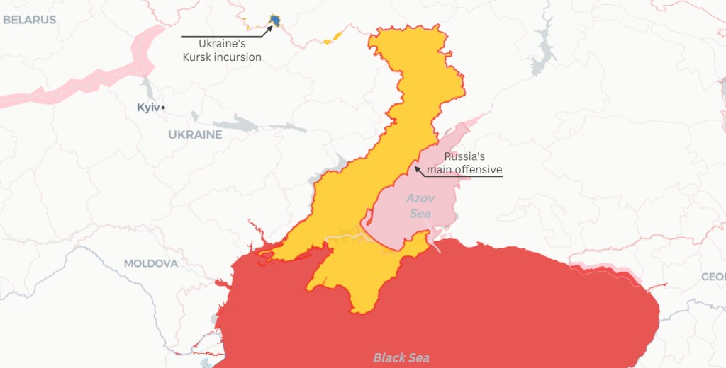Опубликована карта возможного фронта при Третьей мировой войне