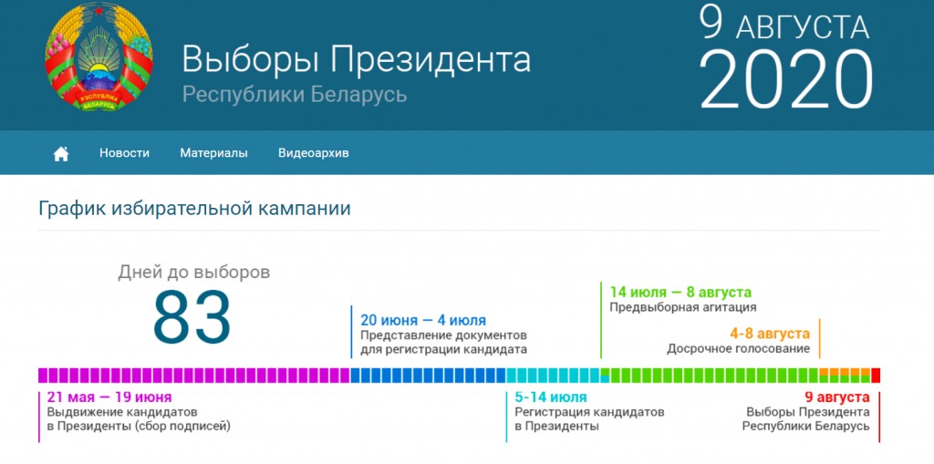 В Беларуси появился официальный сайт президентских выборов