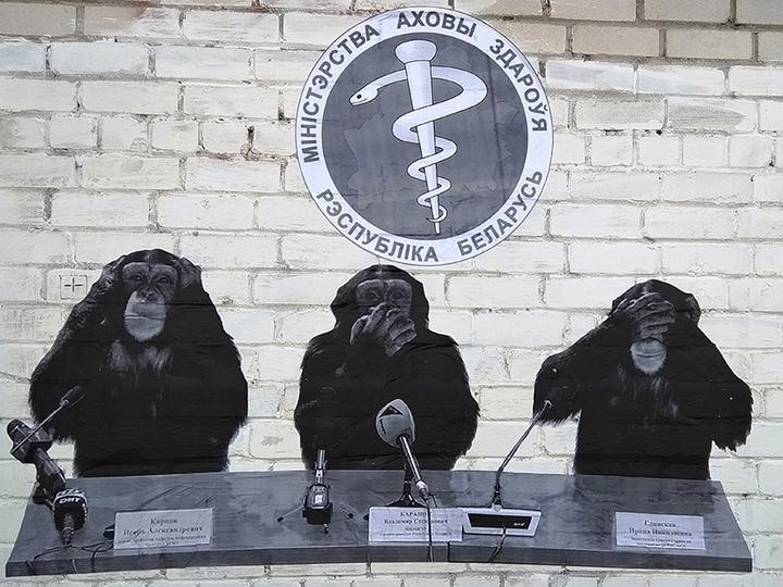 В Бресте создали сатирический стрит-арт про Минздрав Беларуси