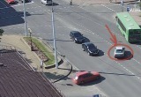 Легковушку развернуло во время аварии в Бресте (видео)