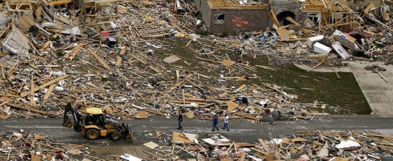 Разрушенные американские города после торнадо