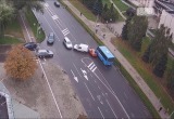 Авария с тремя машинами и автобусом в Кобрине попала на видео