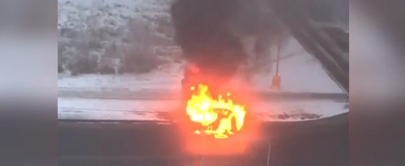 В Бресте загорелась и взорвалась машина