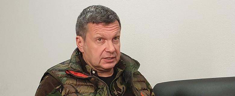 Владимир Соловьев попал под артобстрел во время посещения военных России в Донбассе