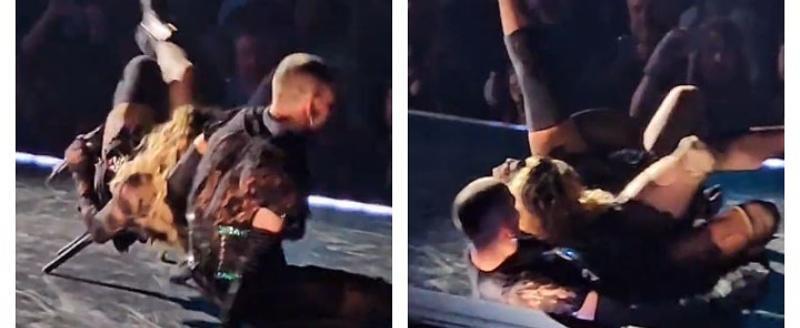 Мадонну уронил со стула танцор на шпильках прямо во время концерта