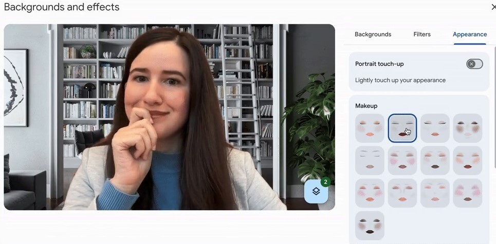 Google Meet теперь умеет наносить макияж — прямо во время видеовстречи