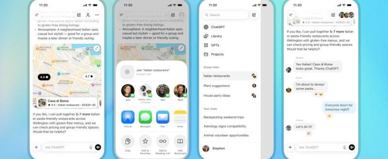 OpenAI представила функцию групповых чатов в ChatGPT