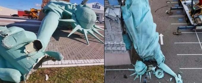 Буря в Бразилии повалила гигантскую копию статуи Свободы