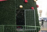 В Бресте на новогоднюю елку установили футбольный мяч