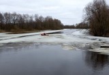 Лед на реке в Пинском районе подорвали из-за угрозы разрушения моста (видео)